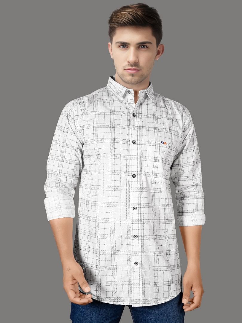 Authenzaa Men Casual Shirt RECS003 White