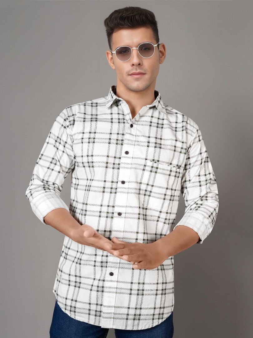 Authenzaa Men Casual Shirt RECS005 White