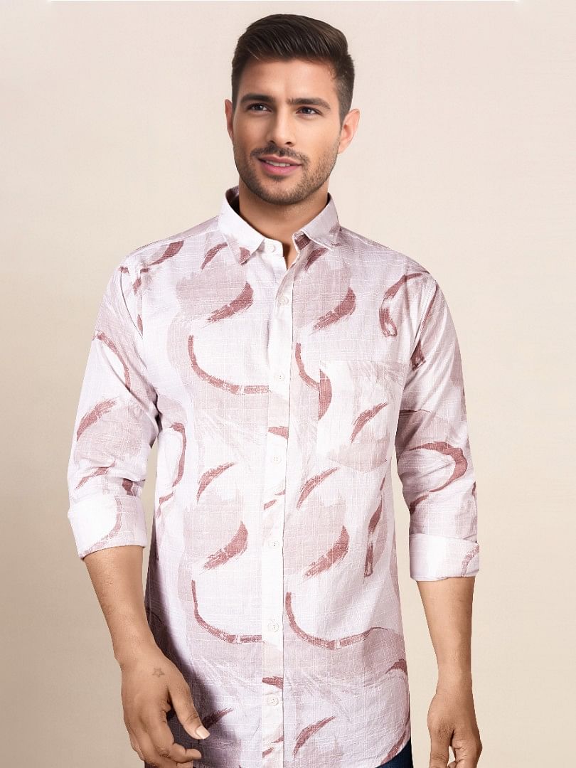 Authenzaa Men Casual Shirt RECS007 Pink