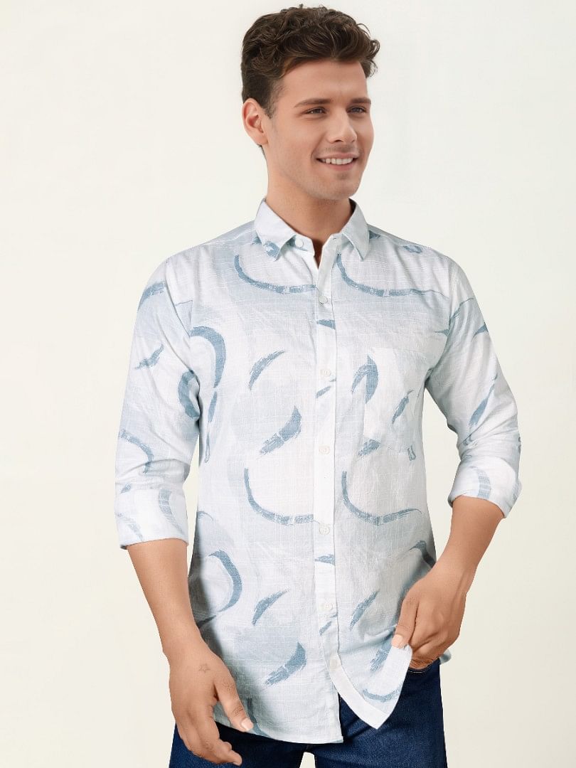 Authenzaa Men Casual Shirt RECS008 Blue