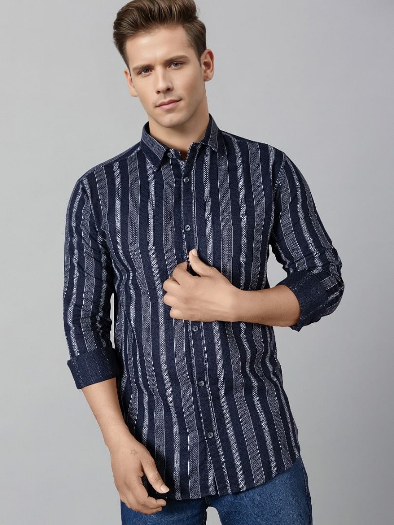 Authenzaa Casual Shirt RECS010 Blue