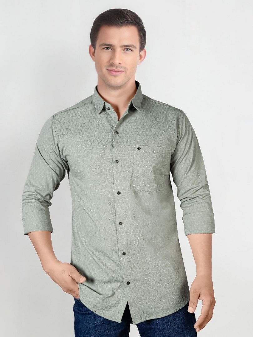 Authenzaa Men Casual Shirt RECS015 Green