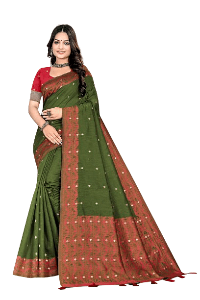 Authenzaa Women Saree YIWS071 Mahendi