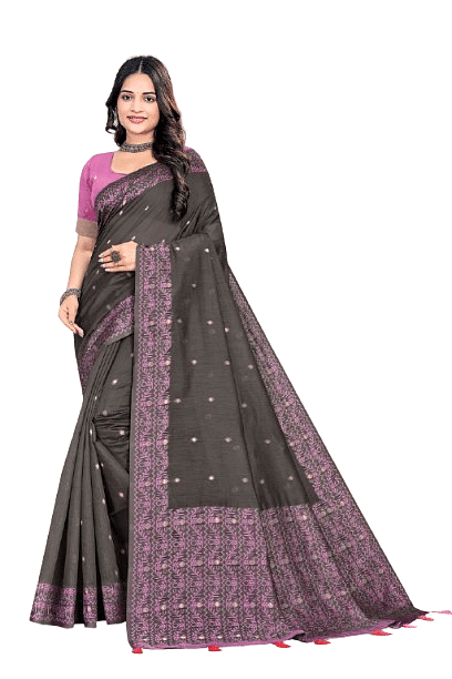 Authenzaa Women Saree YIWS071 Grey