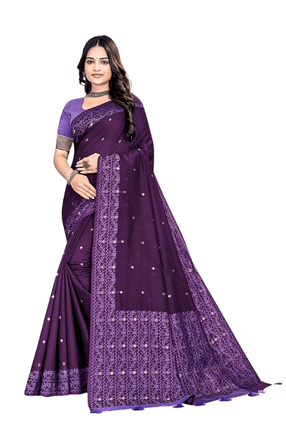 Authenzaa Women Saree YIWS071 Wine
