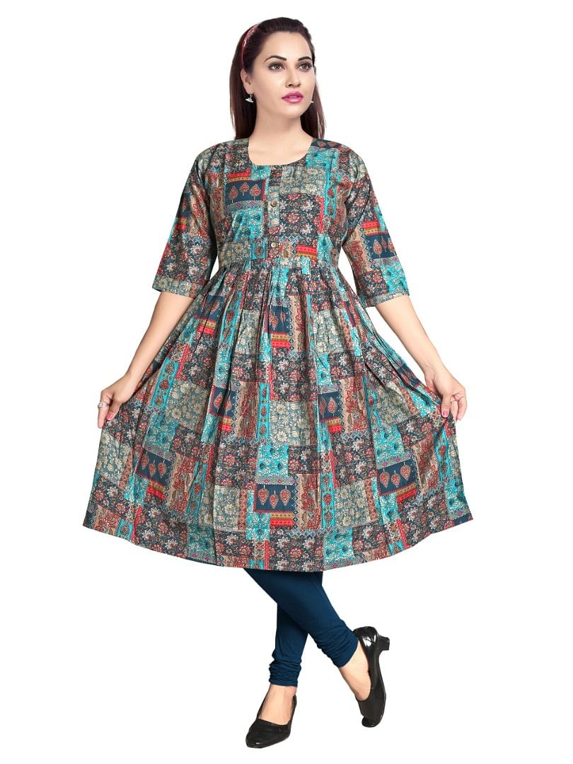 Authenzaa Women Kurti EVWKT043 Multi