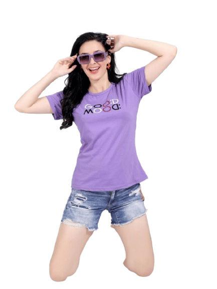 Authenzaa Women T-Shirt ACWTS079 Lilac