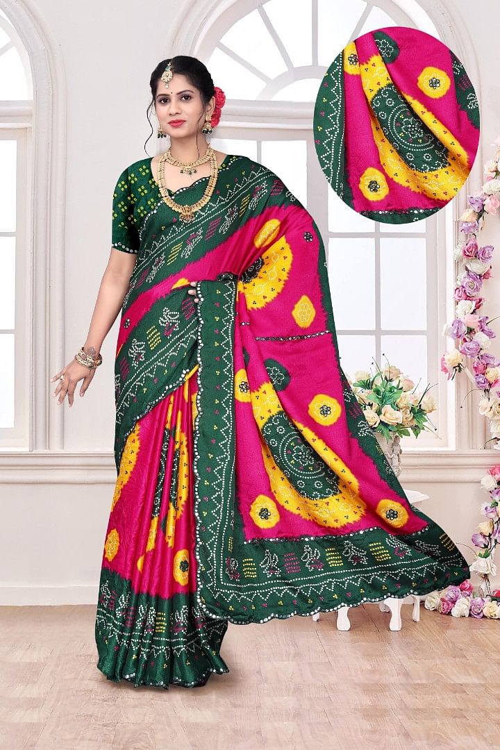 Authenzaa Women Saree ASWS187 Green