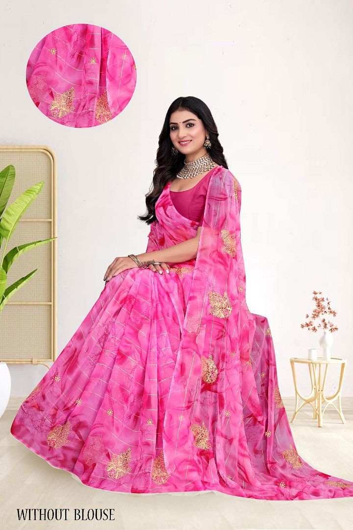 Authenzaa Women Saree ASWS194 PINK 