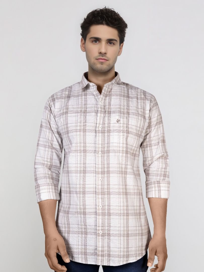 Men Casual Shirt SFCS216 White Mouve