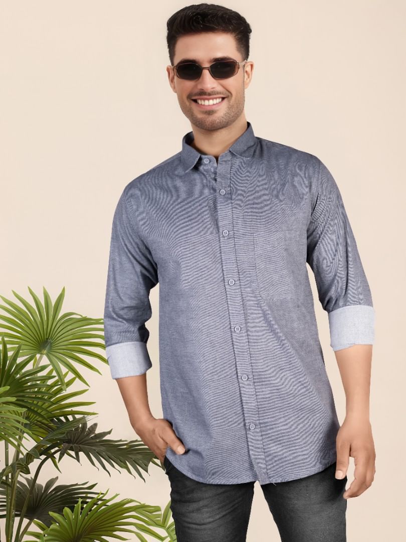 Authenzaa Men Casual Shirt SFCS223 Denim