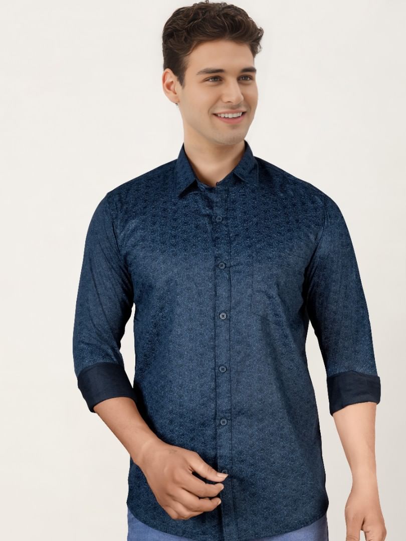 Authenzaa Men Casual Shirt SFCS212 Blue