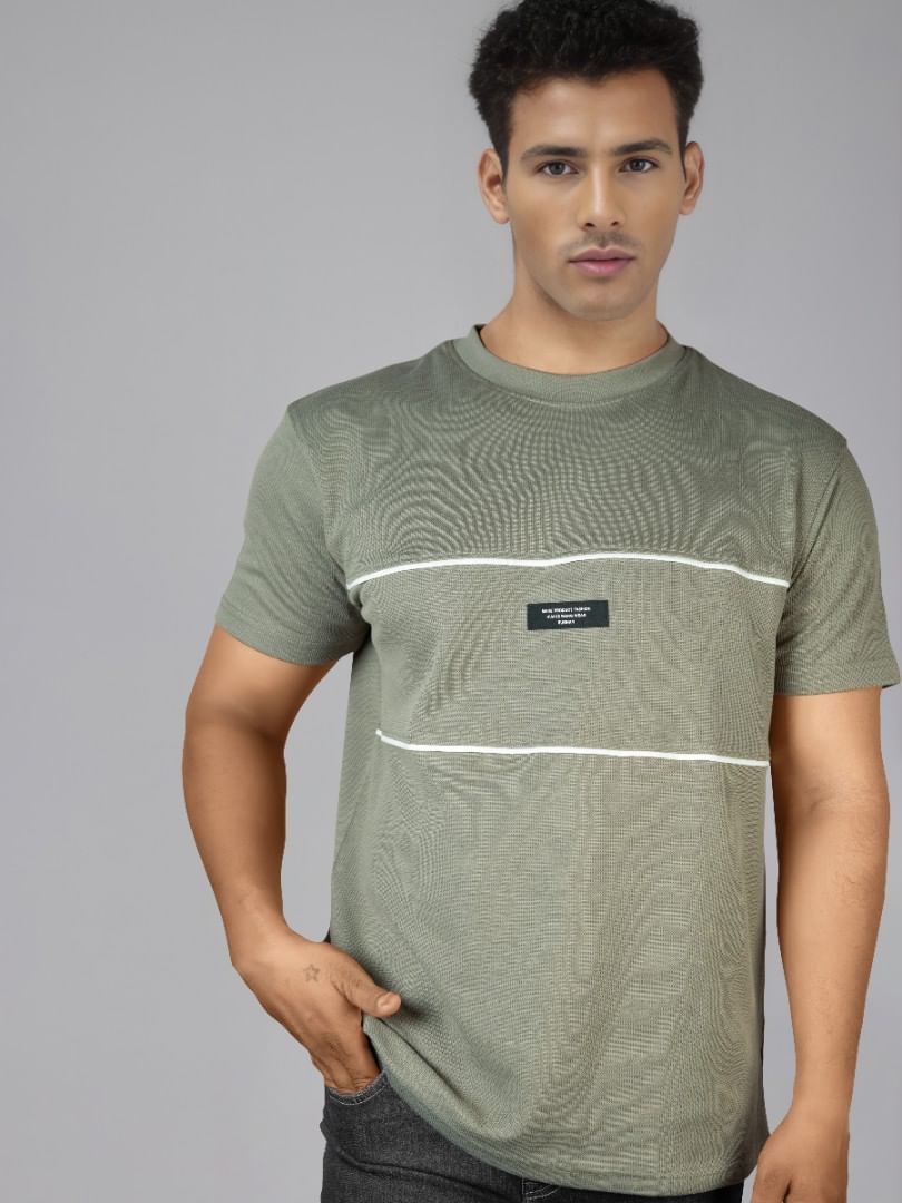 Authenzaa Men Round Neck T-Shirt SFRNT047 Khakhi