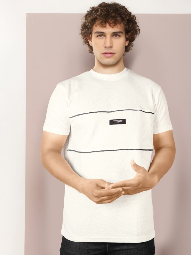 Authenzaa Men Round Neck T-Shirt SFRNT049 Off White