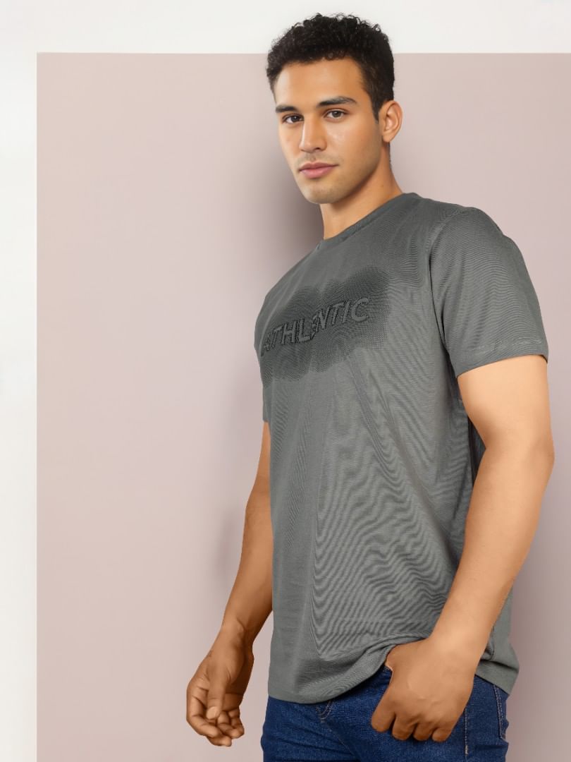 Authenzaa Men Round Neck T-Shirt SFRNT056 Grey