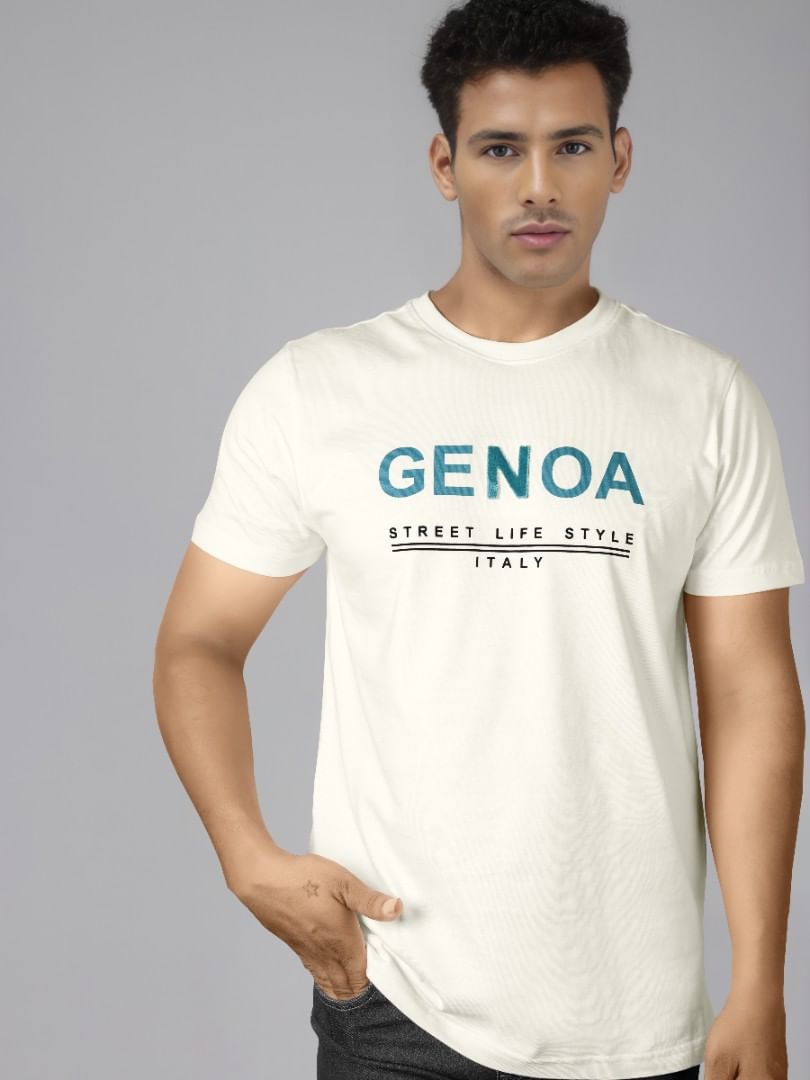Authenzaa Men Round Neck T-Shirt SFRNT059 White