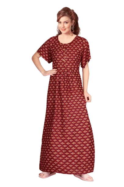 Authenzaa Women Nighty SMWN045 Red