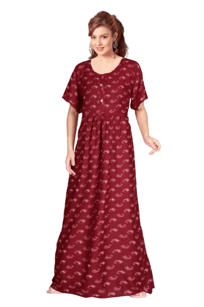 Authenzaa Women Nighty SMWN046 Red