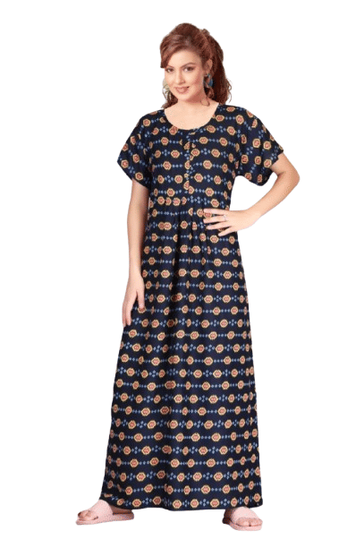 Authenzaa Women Nighty SMWN047 Navy