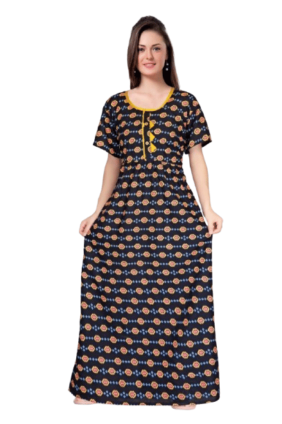 Authenzaa Women Nighty SMWN048 Navy