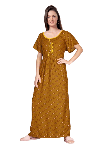 Authenzaa Women Nighty SMWN048 Brown