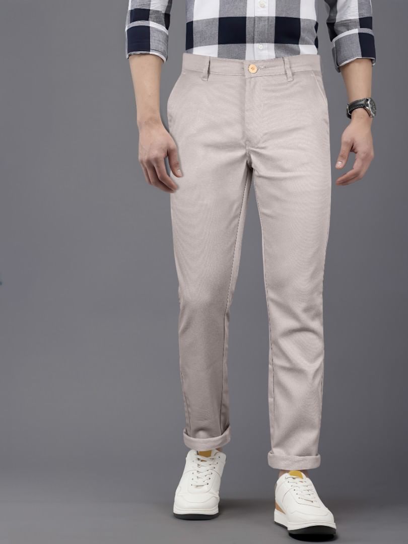 Authenzaa Men Casual Trouser CTRE001 Cream
