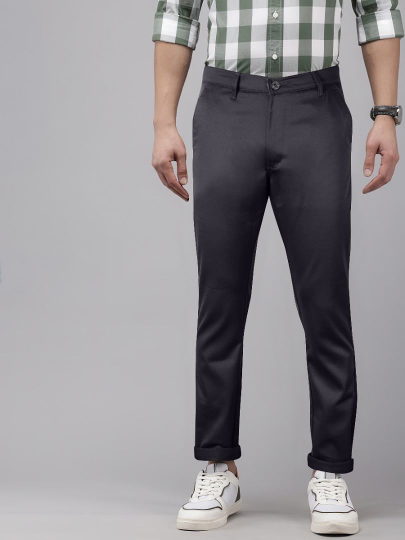 Authenzaa Men Casual Trouser CTRE004 Dark Grey