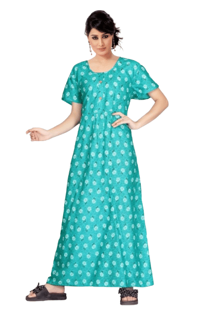 Authenzaa Women Nighty SMWN049 Aqua