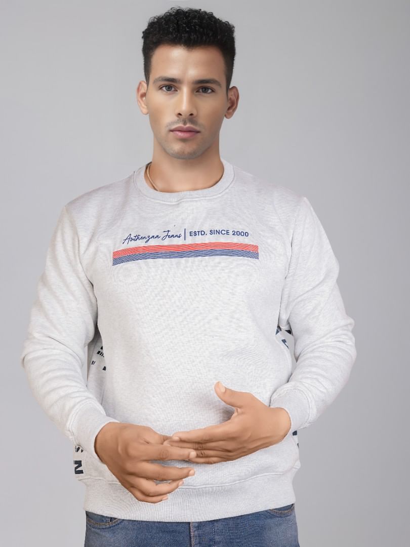 Authenzaa Men Sweatshirt SWAMS002 Grey