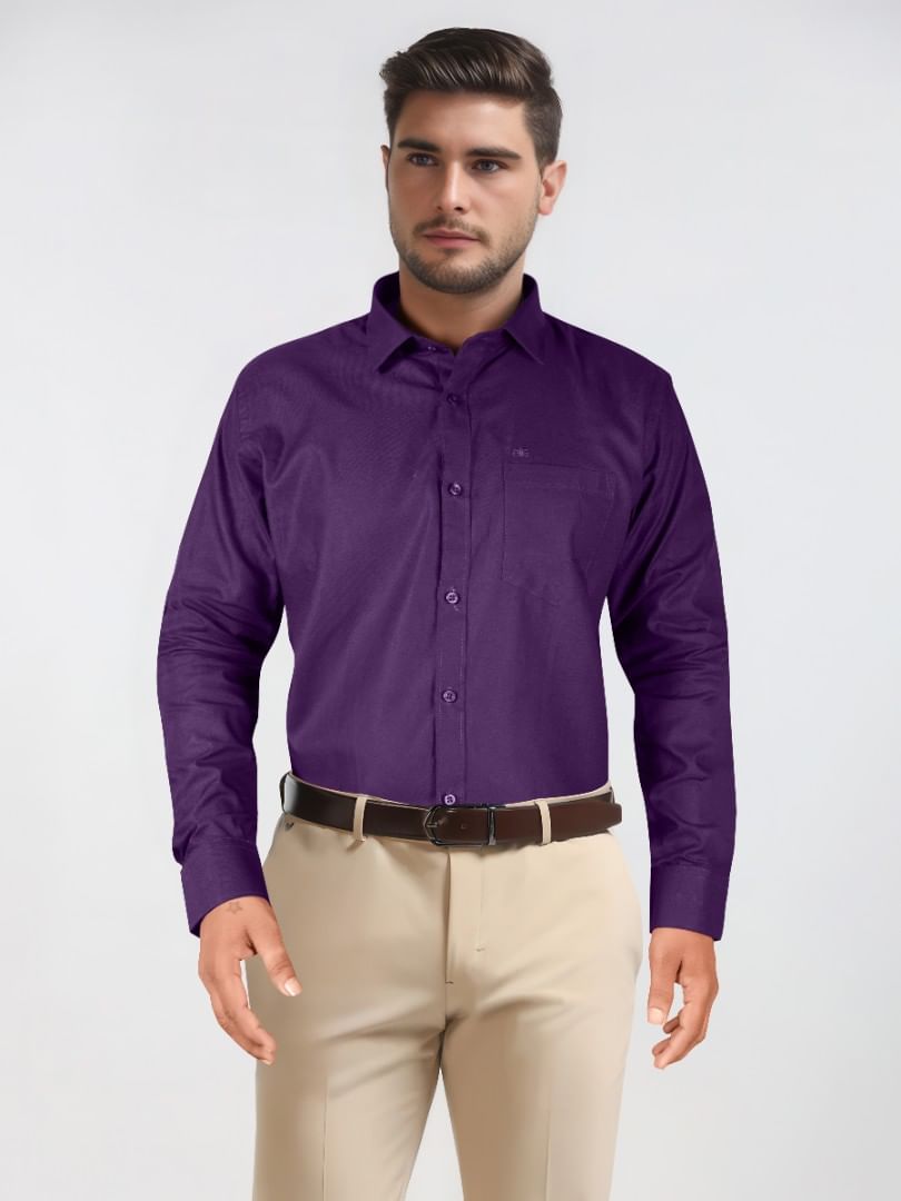 Authenzaa Men Premium Formal Shirt APFS027 Purple 