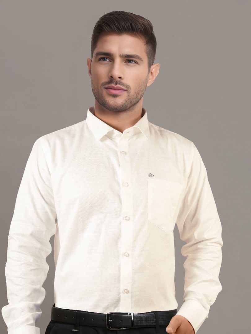 Authenzaa Men Premium Formal Shirt APFS032 White 