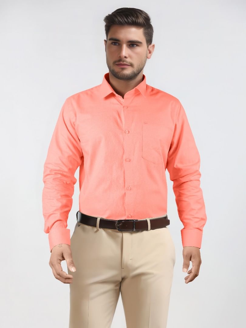 Authenzaa Men Premium Formal Shirt APFS022 Carrot 