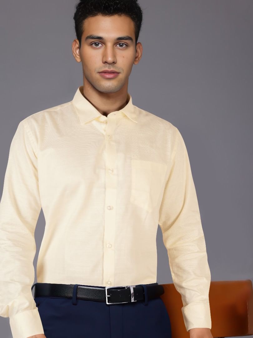 Authenzaa Men Premium Formal Shirt APFS025 Cream 