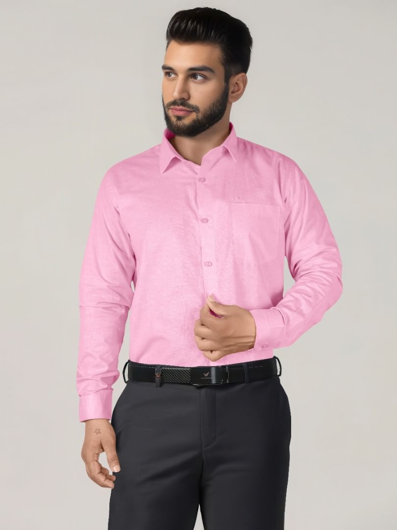 Authenzaa Men Premium Formal Shirt APFS024 Bright Pink 