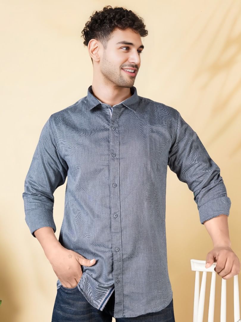 Authenzaa Men Casual Shirt SFCS229 Grey