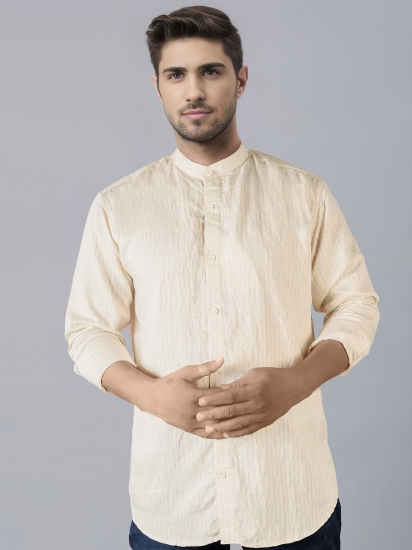 Authenzaa Men Casual Shirt SFCS232 Off White