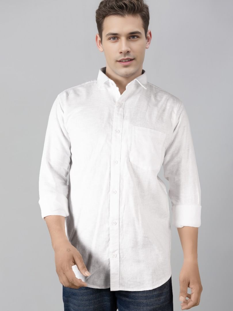 Authenzaa Men Casual Shirt SFCS233 White