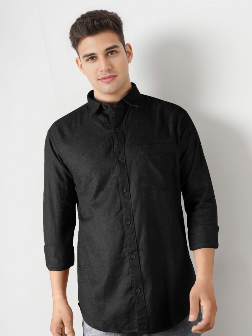 Authenzaa Men Casual Shirt SFCS236 Black