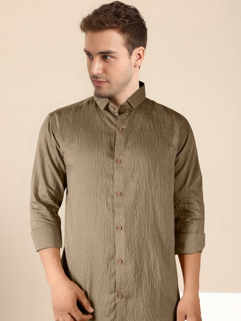 Authenzaa Men Casual Shirt SFCS239 Brown