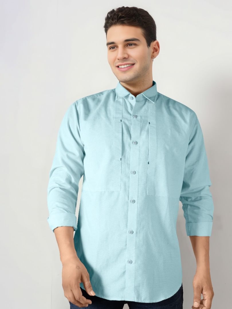 Authenzaa Men Casual Shirt SFCS241 Blue