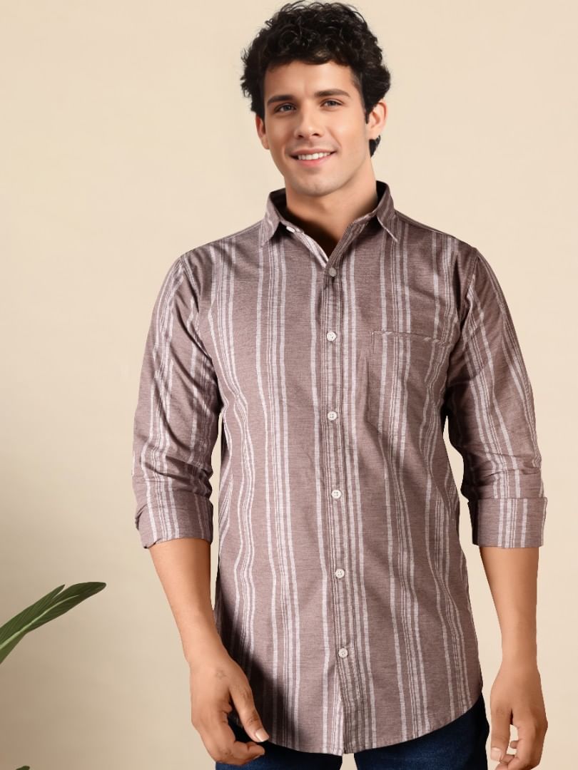 Authenzaa Men Casual Shirt RECS017 Grey