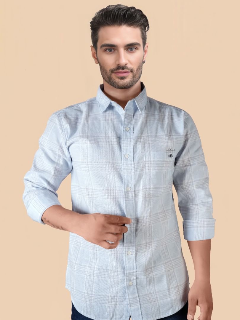 Authenzaa Men Casual Shirt RECS021 Sky Blue