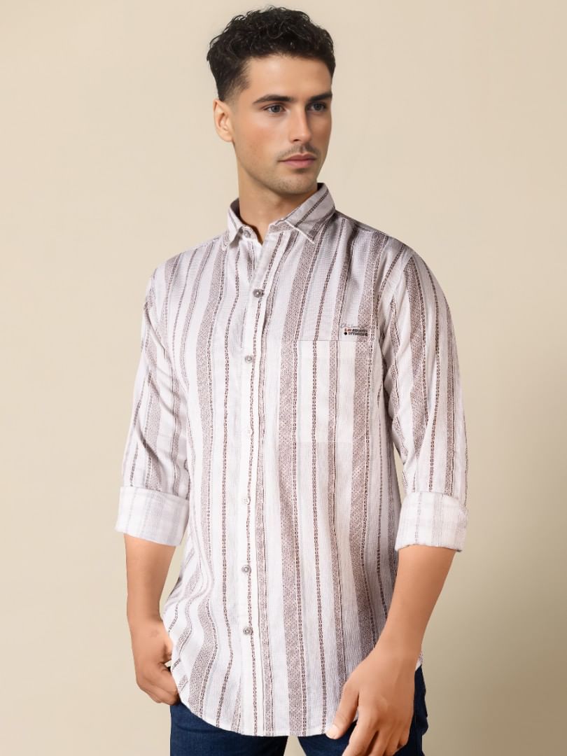 Authenzaa Men Casual Shirt RECS026 Skin