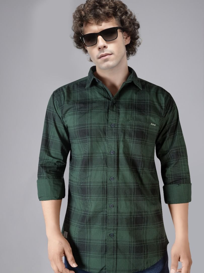 Authenzaa Men Casual Shirt RECS028 Green