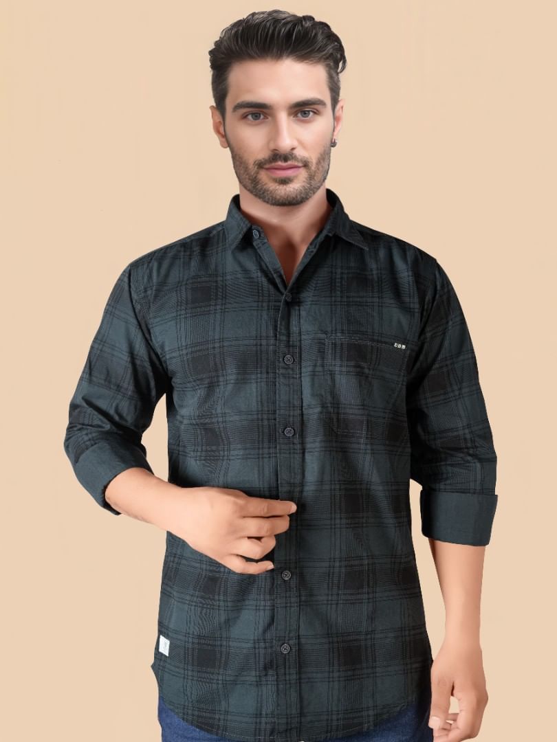 Authenzaa Men Casual Shirt RECS030 Dark Blue