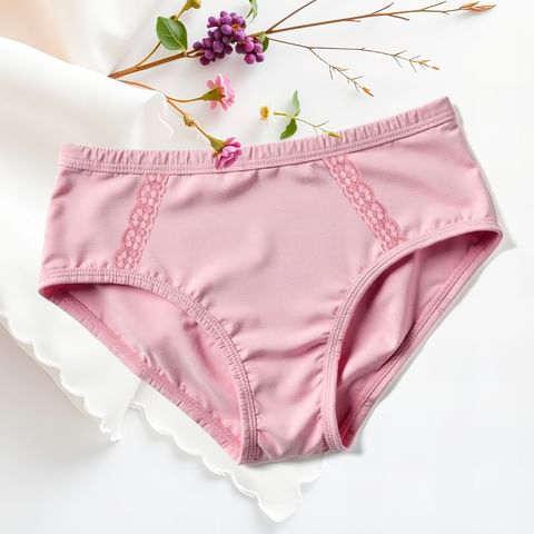 Wmn Panty-KS081 MW LACE, DUSTY PNK