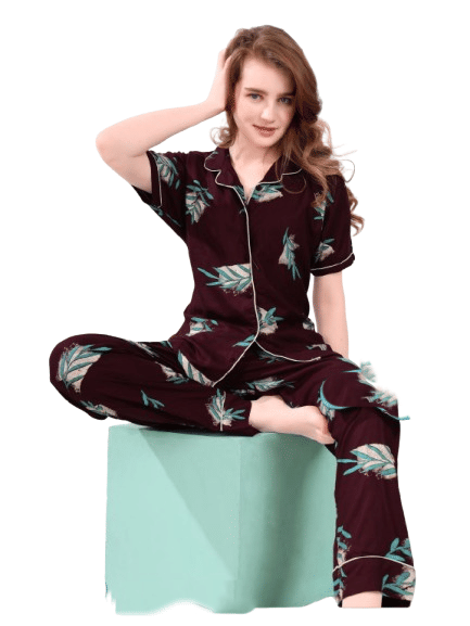 Authenzaa Women 2PC Nighty AC2N200 Multi