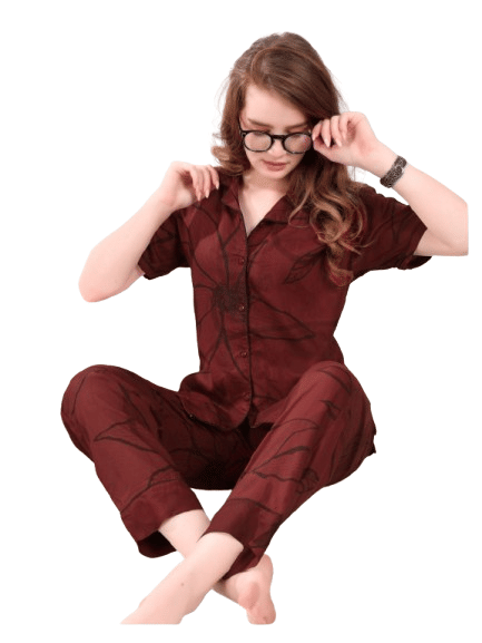 Authenzaa Women 2PC Nighty AC2N206 Multi