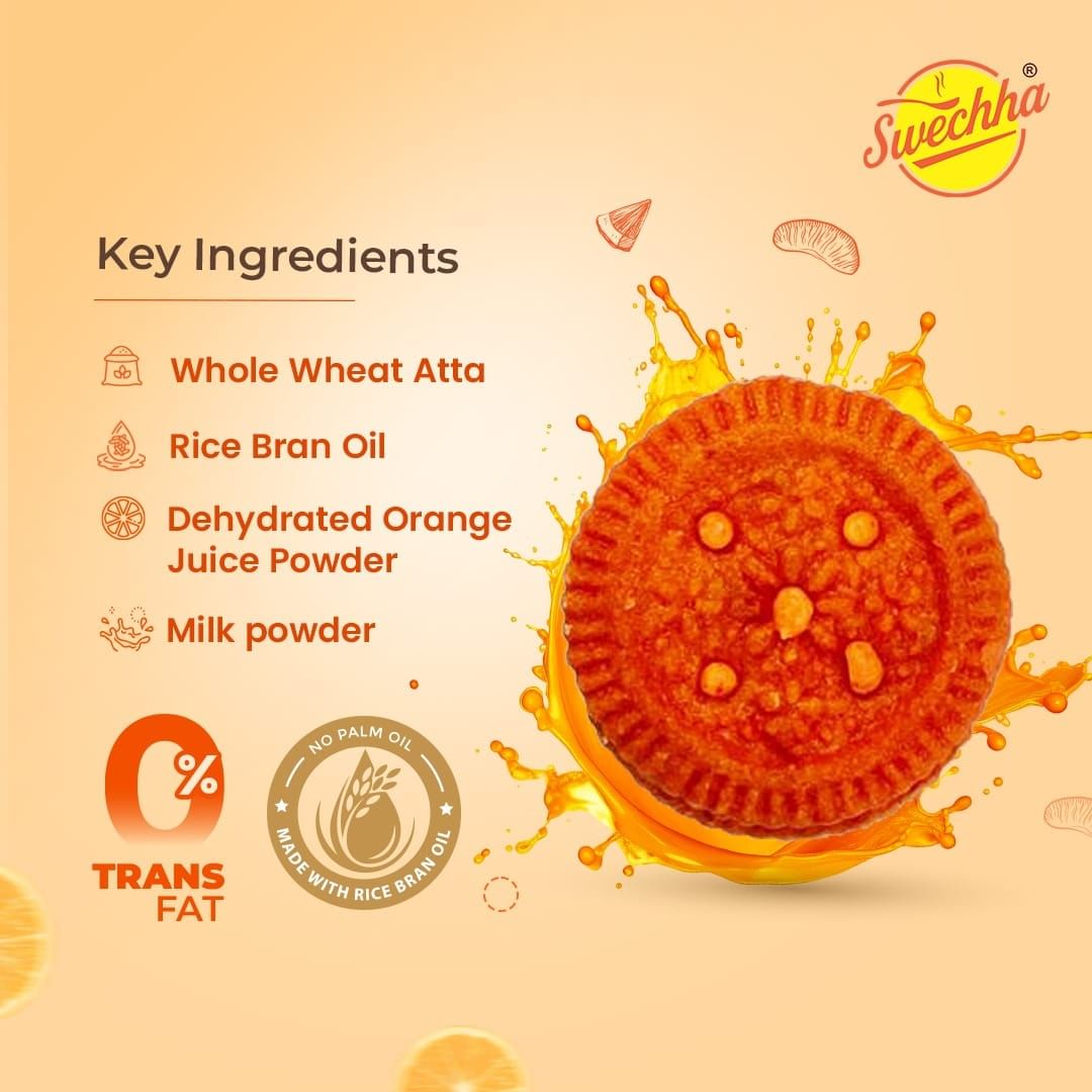 Swechha Orange Cream Biscuit, 35 g