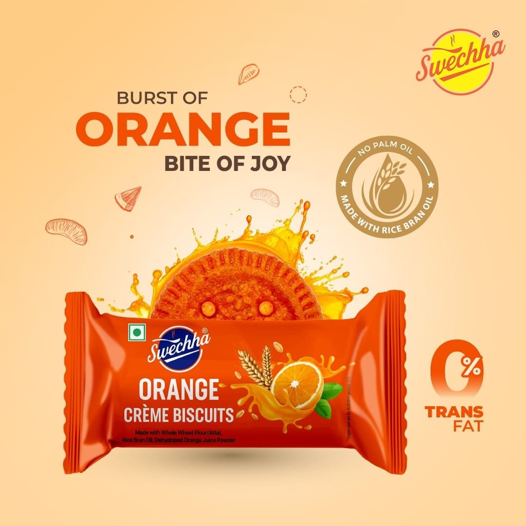 Swechha Orange Cream Biscuit, 35 g